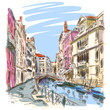 Venice - Fondamenta Rio Marin. Vector sketch