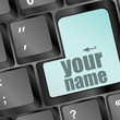 your name button on keyboard - social concept