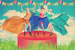 Foto: art collage with beautiful woman art collage with beautiful woman