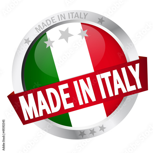 Vector: Button mit Banner "MADE IN ITALY" Button mit Banner "MADE IN ITALY"
