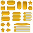 Gold glass buttons, set