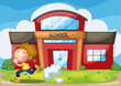 A kid running