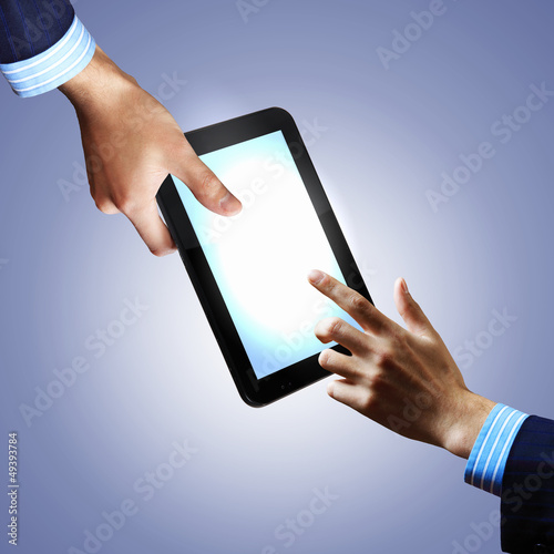 Photo: Modern computer technology in business Modern computer technology in business