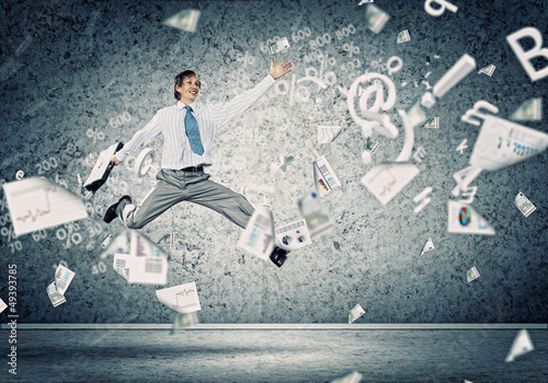 Photo: Image of running businessman Image of running businessman