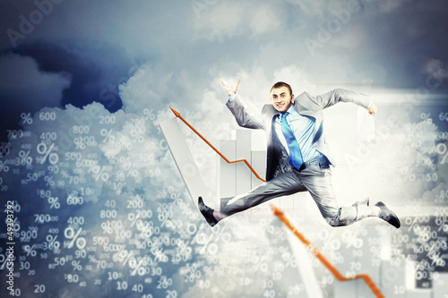 Photo: Image of jumping businessman Image of jumping businessman