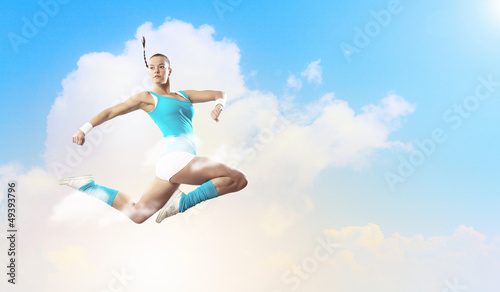 Photo: Image of sport woman jumping Image of sport woman jumping