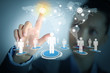 Photo: Image of female touching icon of social network Image of female touching icon of social network