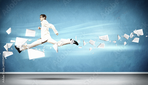 Photo: Image of running businessman Image of running businessman