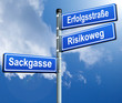 Businesskonzept, Businessplan,Richtungsweisend. Straßenschild,