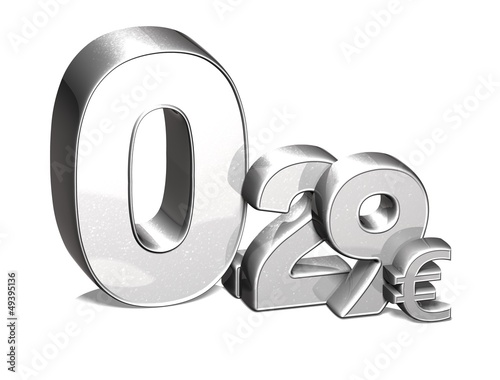 Illustration: 3D Silver Special Price Euro collection over white background 3D Silver Special Price Euro collection over white background