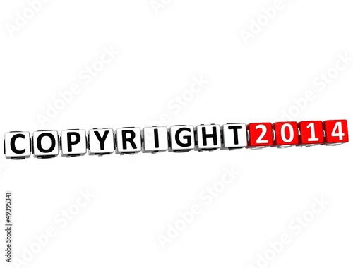 Illustration: 3D Copyright Right Crossword on white background 3D Copyright Right Crossword on white background