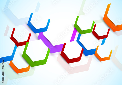 Vector: Background with colorful hexagons Background with colorful hexagons