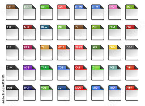 Illustration: Filetype Icons - Design ''Kapiku Blank'' - Set 2 Filetype Icons - Design ''Kapiku Blank'' - Set 2