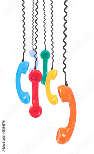 Photo: variety of telephone receivers variety of telephone receivers