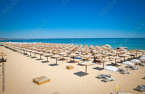 Photo: Panoramic view on Varna beach in Bulgaria. Panoramic view on Varna beach in Bulgaria.