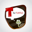 T for Turtle. Vector illustration