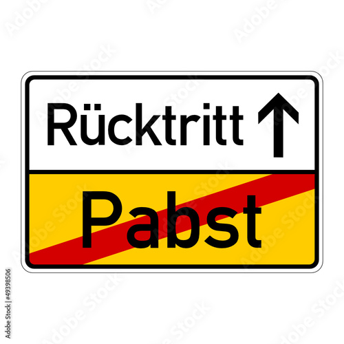 Vector: ortsschild papst ruecktritt I ortsschild papst ruecktritt I