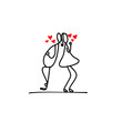 Vector: cartoon hand-drawn love cartoon hand-drawn love