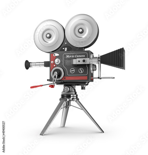 Illustration: Old style movie camera Old style movie camera