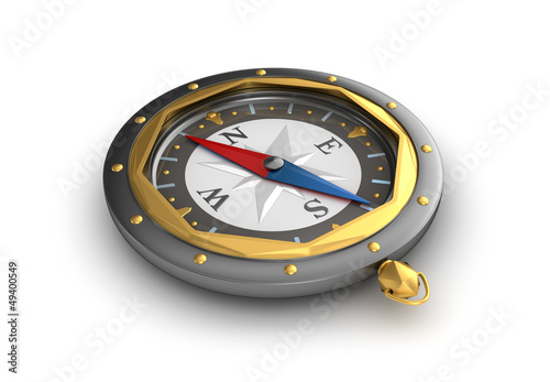 Illustration: Old style compass. Old style compass.
