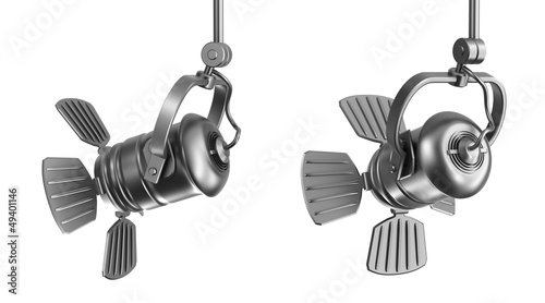 Illustration: Set of spotlights. Set of spotlights.