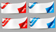 Vector: Red and blue sale banners with ribbons. Vector. Red and blue sale banners with ribbons. Vector.