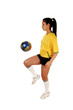 Girl playing with ball.