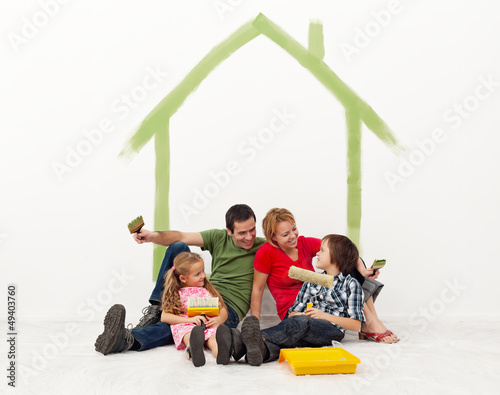Photo: Family repainting their home concept Family repainting their home concept