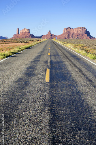 Photo: Famous long Road to the Monument Valley Famous long Road to the Monument Valley