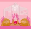 Fashionable interior of living room - vector