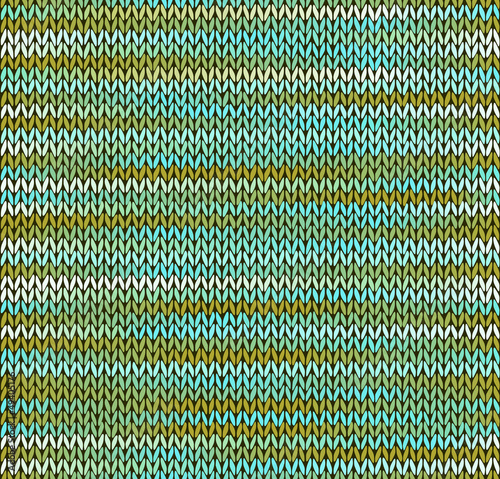 Vector: Style Seamless Knitted Pattern. Blue Green White Color Illustrat Style Seamless Knitted Pattern. Blue Green White Color Illustrat