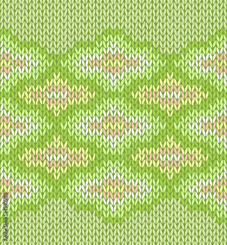 Vector: Style seamless green color knitted pattern Style seamless green color knitted pattern