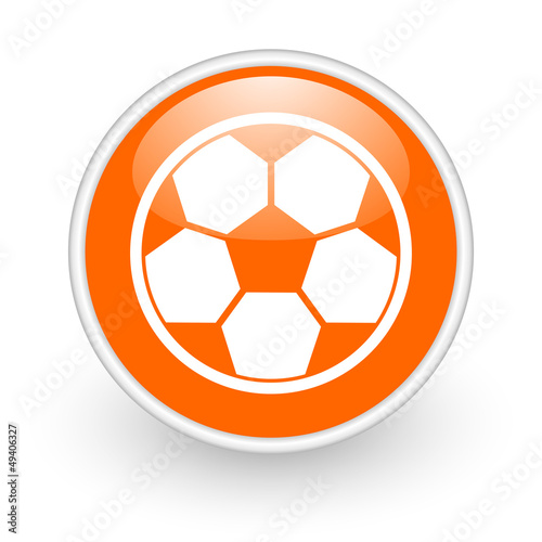 Illustration: soccer orange circle glossy web icon soccer orange circle glossy web icon