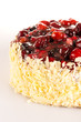 Almond cake with red berries dessert