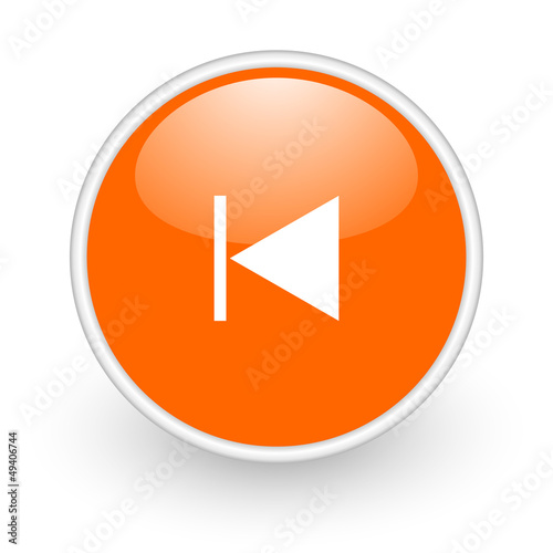 Illustration: prev orange circle glossy web icon on white background prev orange circle glossy web icon on white background