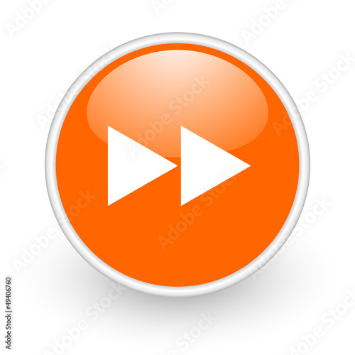 Illustration: scroll orange circle glossy web icon on white background scroll orange circle glossy web icon on white background