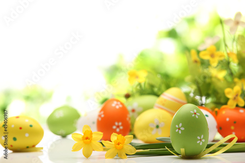 Photo: Easter eggs decorated with flowers Easter eggs decorated with flowers