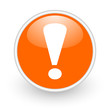exclamation sign orange circle glossy web icon