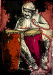 conga player - a hand drawn illustration