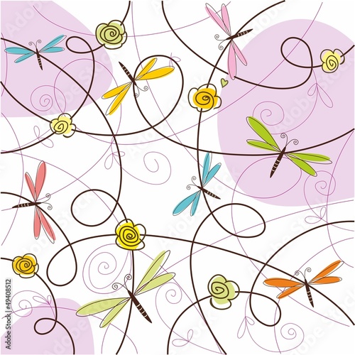 Vector: Abstract background with dragonfly. Vector illustration. Abstract background with dragonfly. Vector illustration.