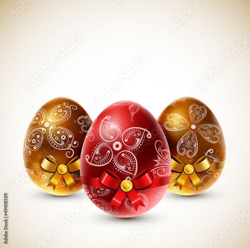 Vector: Eggs with bows Eggs with bows
