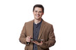 Portrait of smiling man with tablet computer