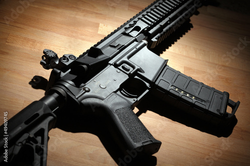 Photo: Modern AR-15 (M4A1) carbine Modern AR-15 (M4A1) carbine