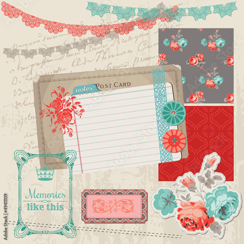 Vector: Scrapbook Design Elements - Vintage Roses and Birds - in vector Scrapbook Design Elements - Vintage Roses and Birds - in vector