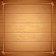 Rope Frame on Wood. Vector Template for Yuor Text