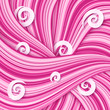 Pink hair waves abstract vector background with swirls