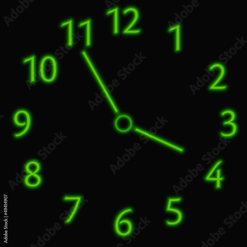 Vector: Abstract neon clock Abstract neon clock