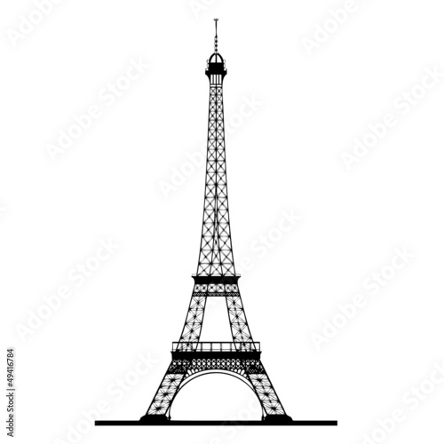 Fototapeta Eiffelturm Silhouette Vektor
