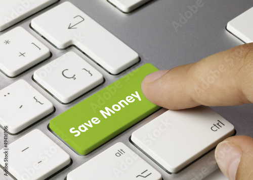 Photo: Save Money keyboard key. Finger Save Money keyboard key. Finger