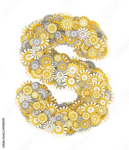 Illustration: Letter from camomile flowers Letter from camomile flowers